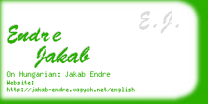 endre jakab business card